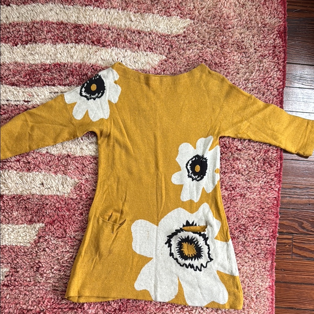 Anthropologie Floral Yellow Dress